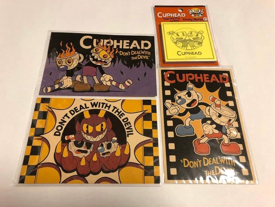 Amazon.co.jp: CUPHEAD カップヘッド ポストカード 3種 ふせん 1